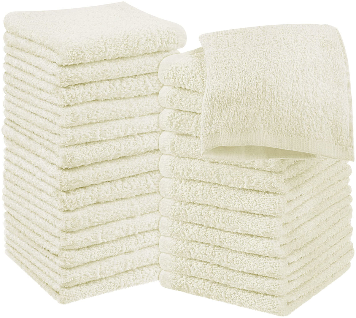 Utopia Towels 24 Pack Washcloths, 12x12 in, 100% Cotton, Grey