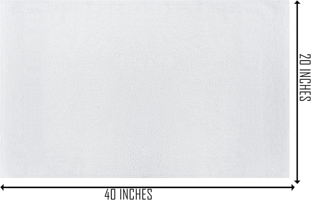 12 Pack White 100% Cotton Bath Towels, 20x40 Inches, Lightweight, Quick Drying, Commercial Grade, Gym, Salon, Spa & Hair