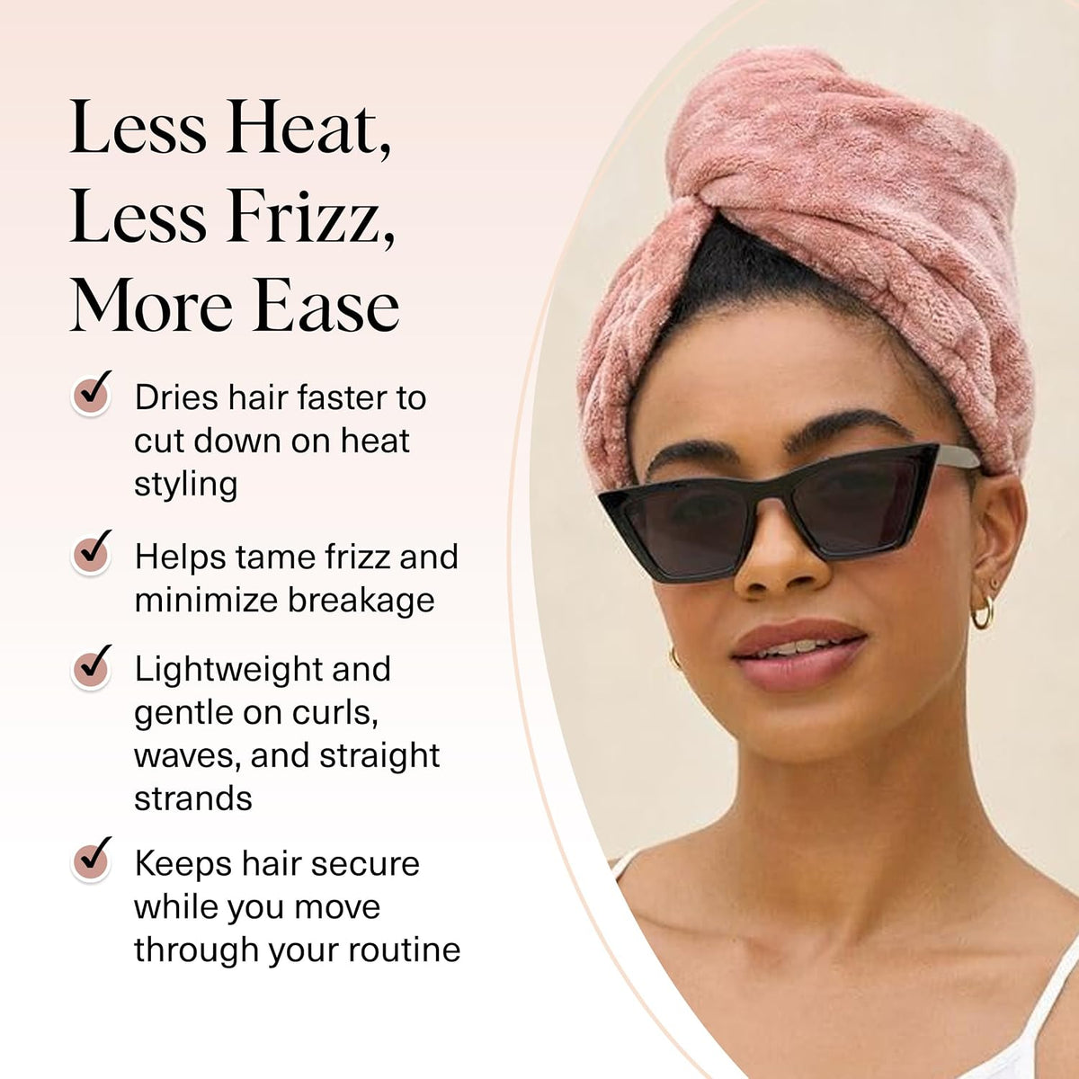 Kitsch XL Microfiber Hair Towel Wrap for Women - Terracotta