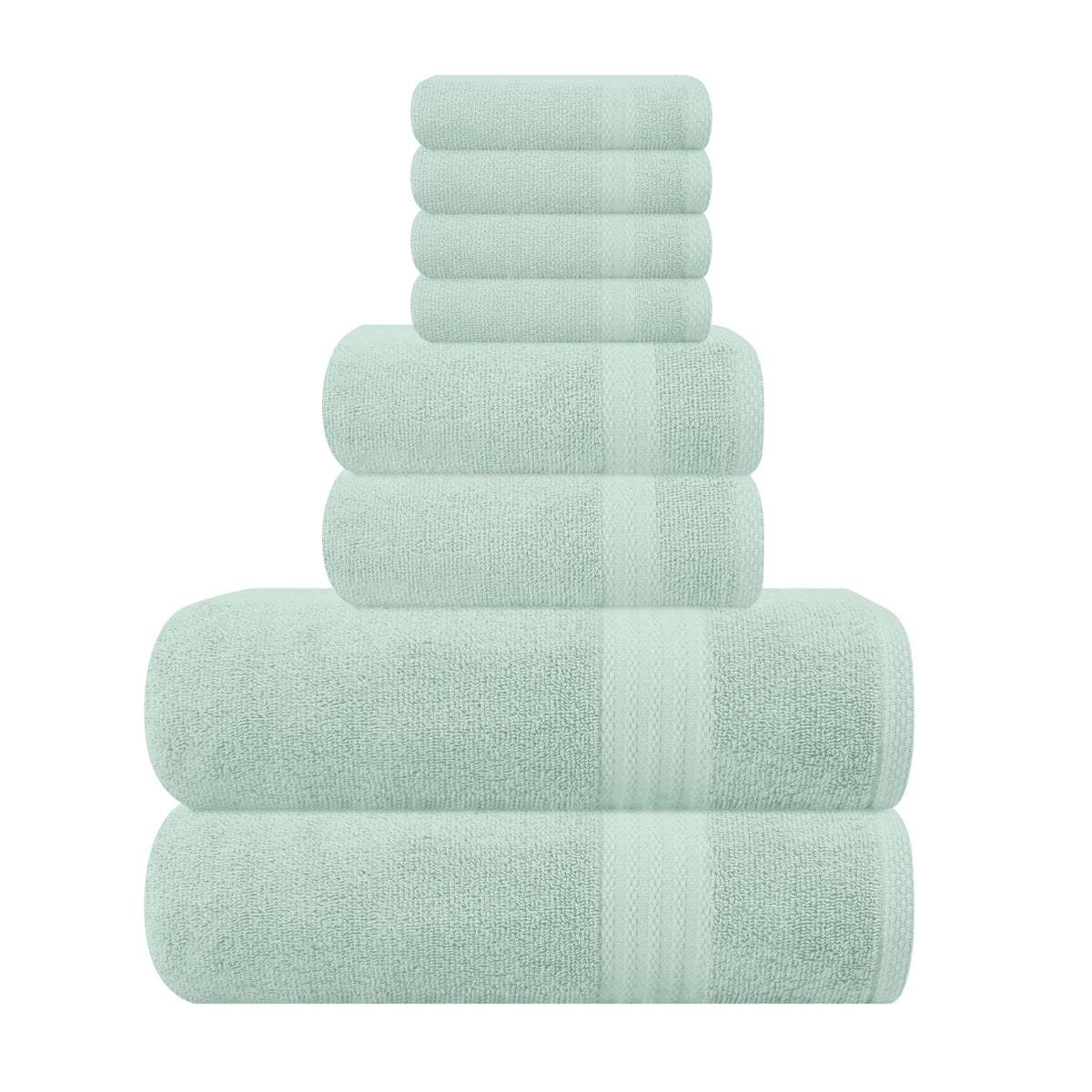 GLAMBURG Ultra Soft 8-Piece Towel Set - 100% Pure Ringspun Cotton, Contains 2 Oversized Bath Towels 27x54, 2 Hand Towels 16x28, 4 Wash Cloths 13x13 - Ideal for Everyday use, Hotel & Spa - Pink