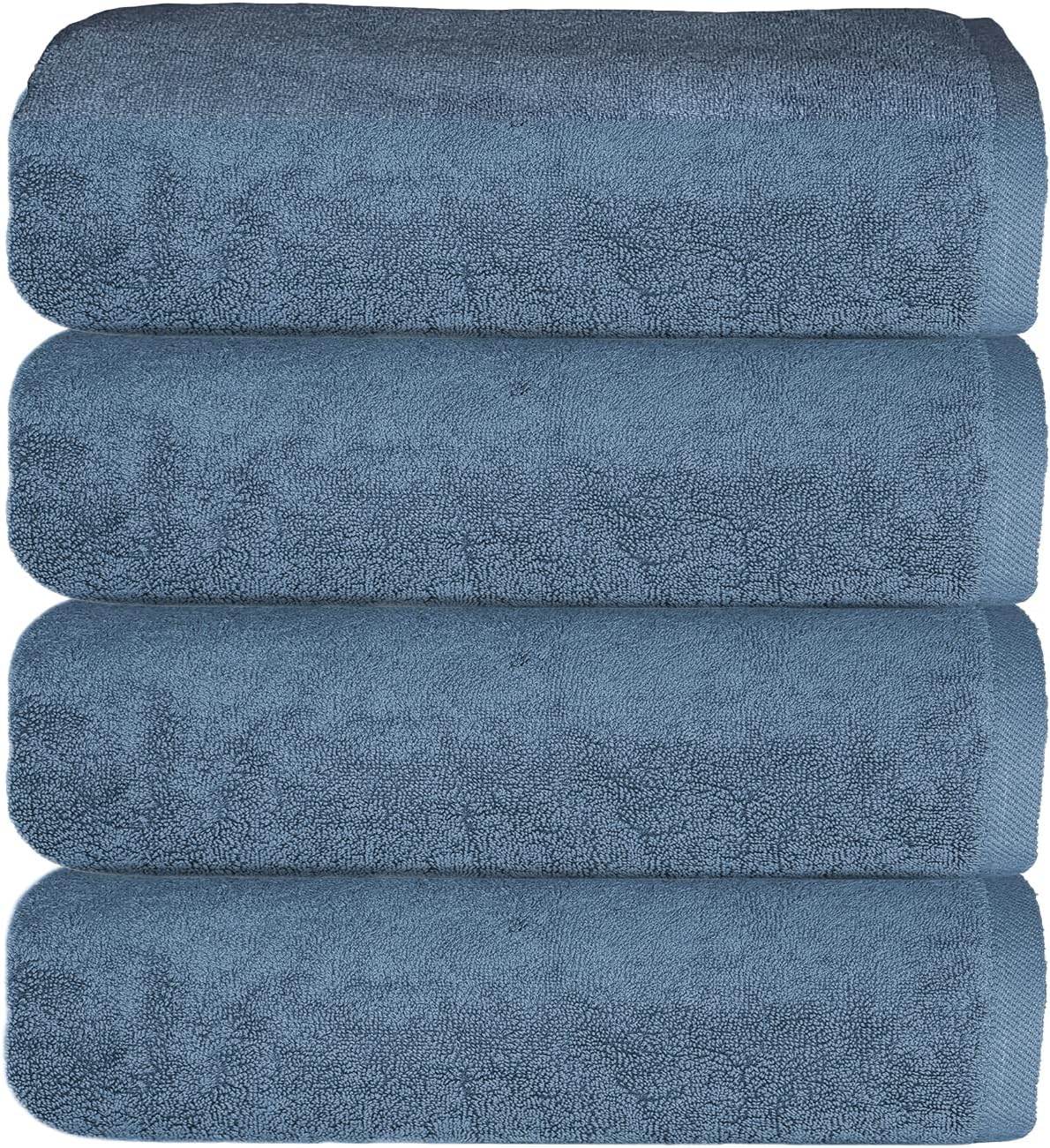 Soleil Fine Goods Luxurious 800 GSM 100% Cotton Bath Towel Set (4-Pack, 27x54) - Heavyweight & Ultra Absorbent, Plush Softness for Bathroom | Hotel & Spa Quality Luxury Towels- Blue Grey