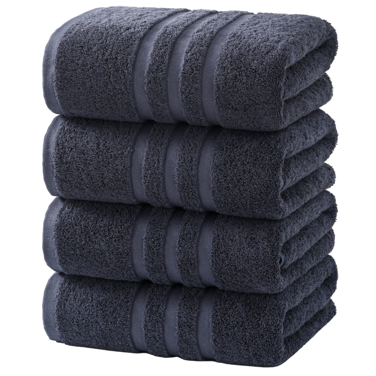 Velqora Large 100% Cotton Bath Towels 2 Pack, 30x60 in, Blue
