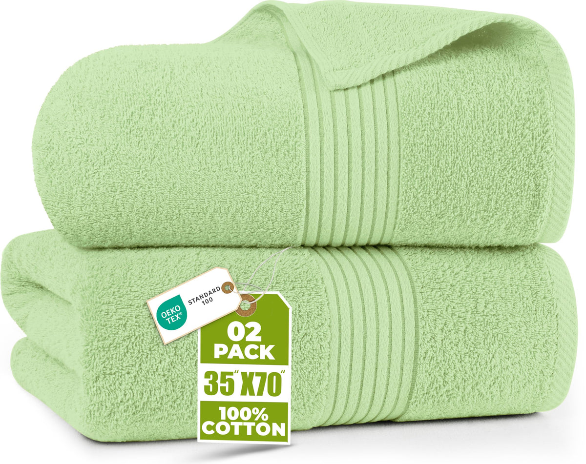 Utopia Towels Extra Large Bath Sheets, 2 Pack, 35x70 in, Cotton, Grey
