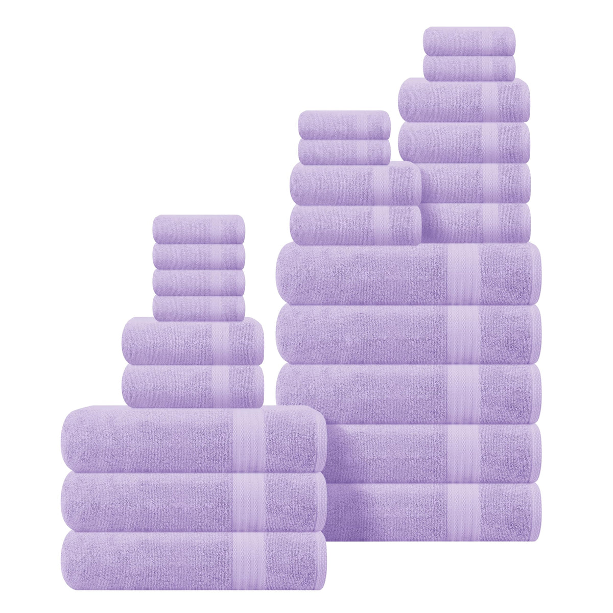 GLAMBURG Ultra Soft 8-Piece Towel Set - 100% Pure Ringspun Cotton, Contains 2 Oversized Bath Towels 27x54, 2 Hand Towels 16x28, 4 Wash Cloths 13x13 - Ideal for Everyday use, Hotel & Spa - Pink