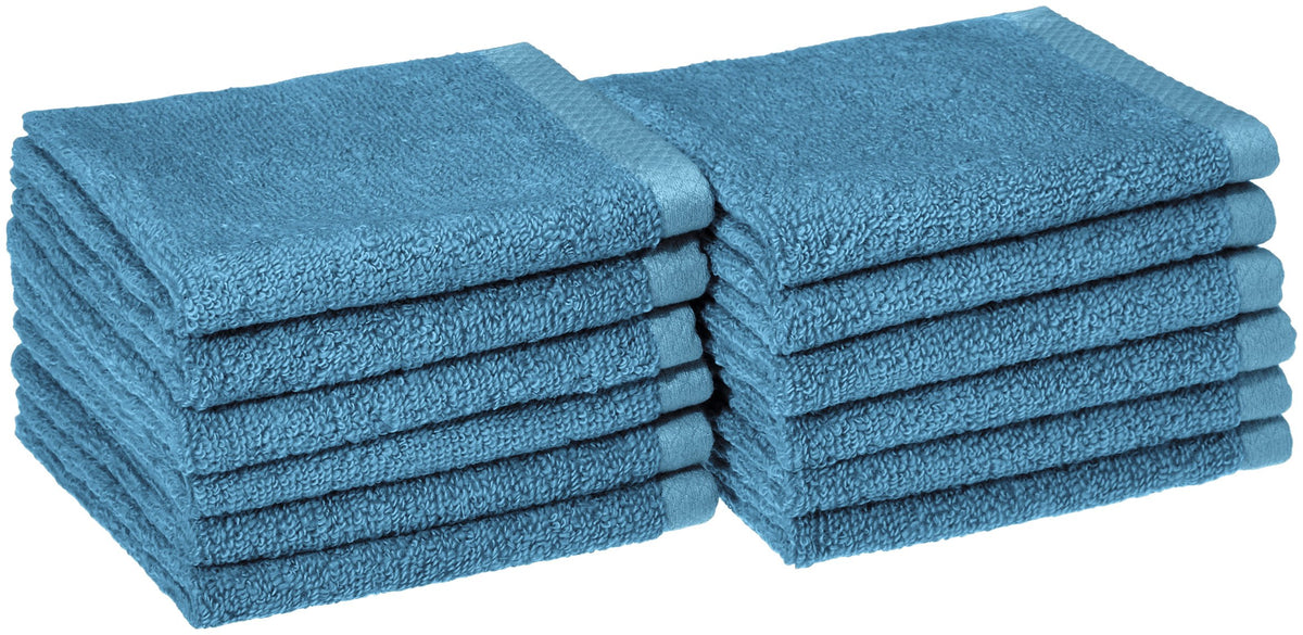 Amazon Basics 2-Piece Quick-Dry Oversize Bath Towel, 100% Cotton, 54" x 30", Lake Blue