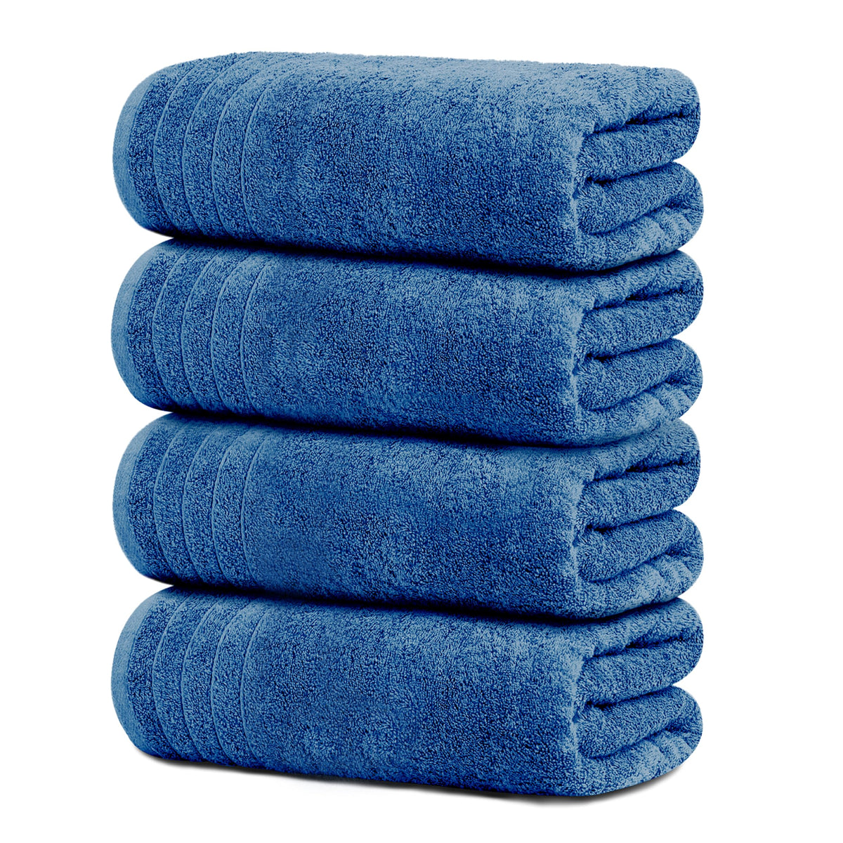 Tens Towels 4 Piece Extra Large Bath Towels 30 x 60 Inches, Navy