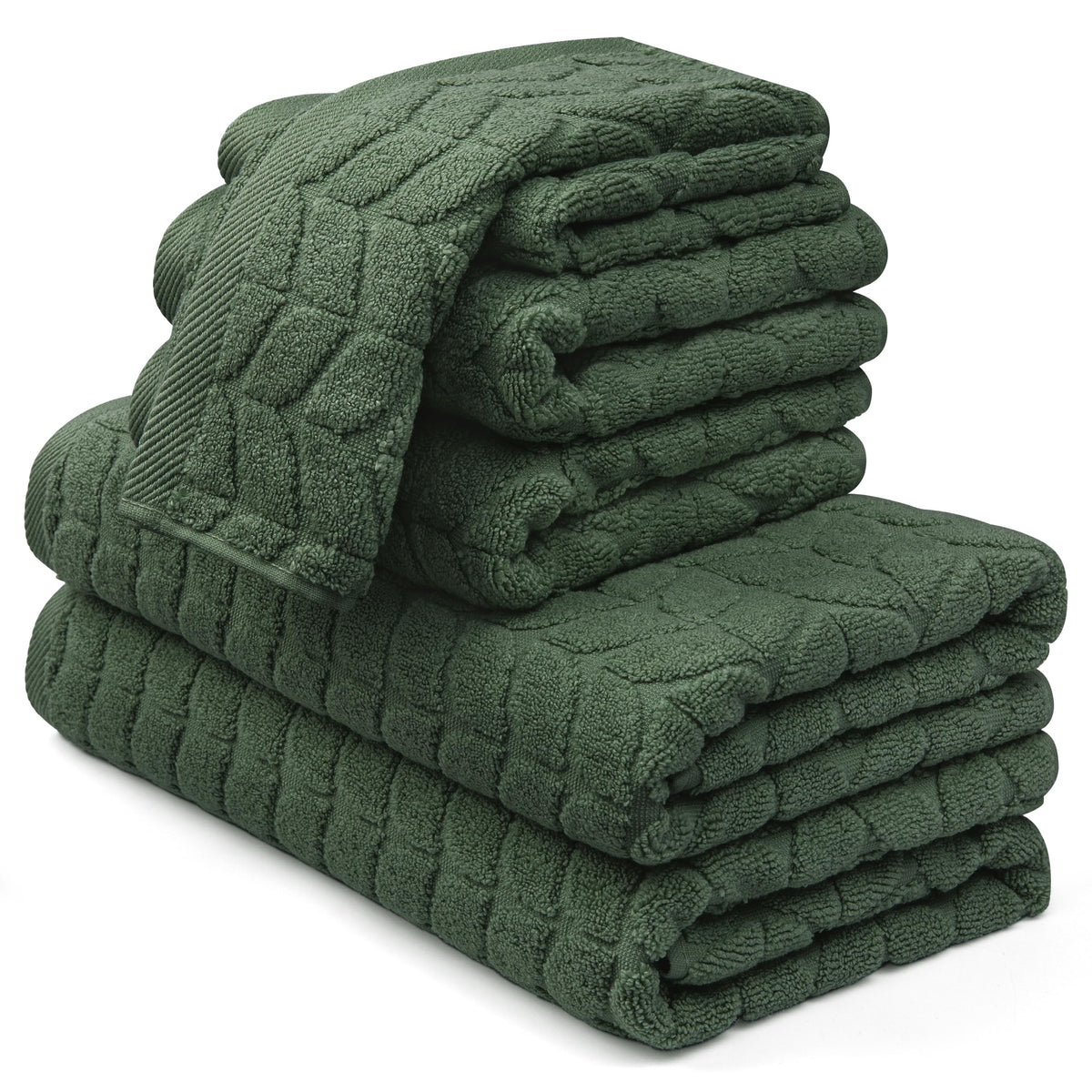 Luxury 100% Cotton Decorative Bath Towel Set, Ultra Soft - Eucalyptus Green