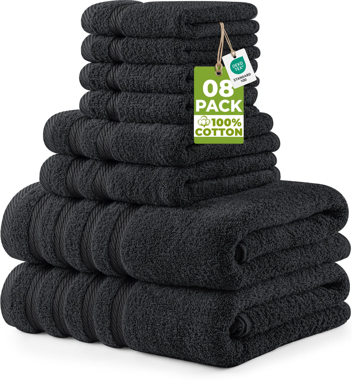 Utopia Towels 4 Pack XL Bath Towels, 30x60 in, Cotton, Grey