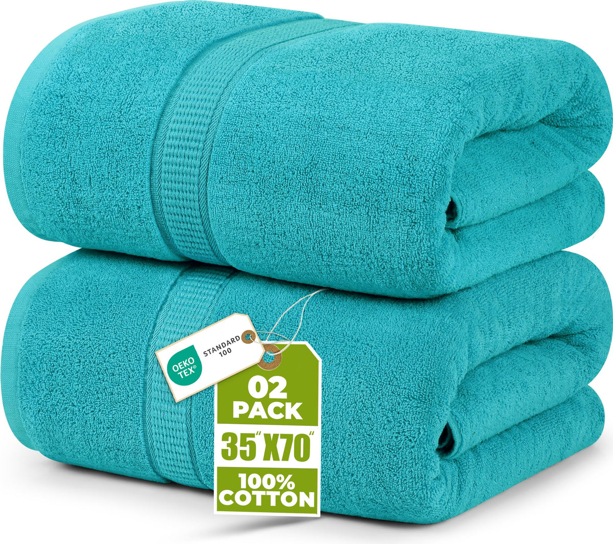 Utopia Towels Jumbo Bath Sheets, 2 Pack, 35x70 in, 600 GSM Cotton, Grey