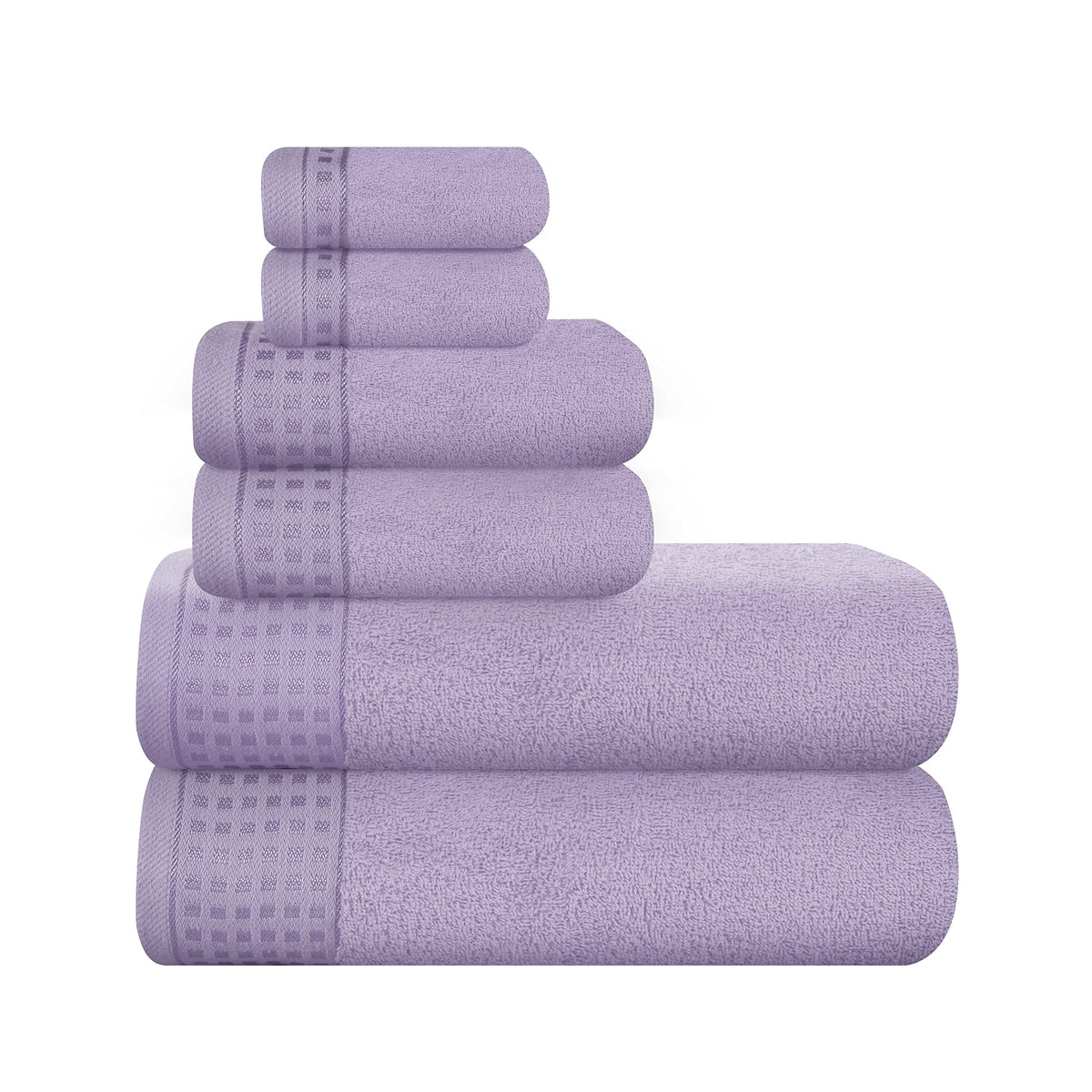 GLAMBURG 100% Cotton 2 Pack Oversized Bath Towel Set 28x55 Inches, Ultra Soft Highly Absorbant Compact Quickdry & Lightweight Large Bath Towels, Ideal for Gym Travel Camp Pool - Purple