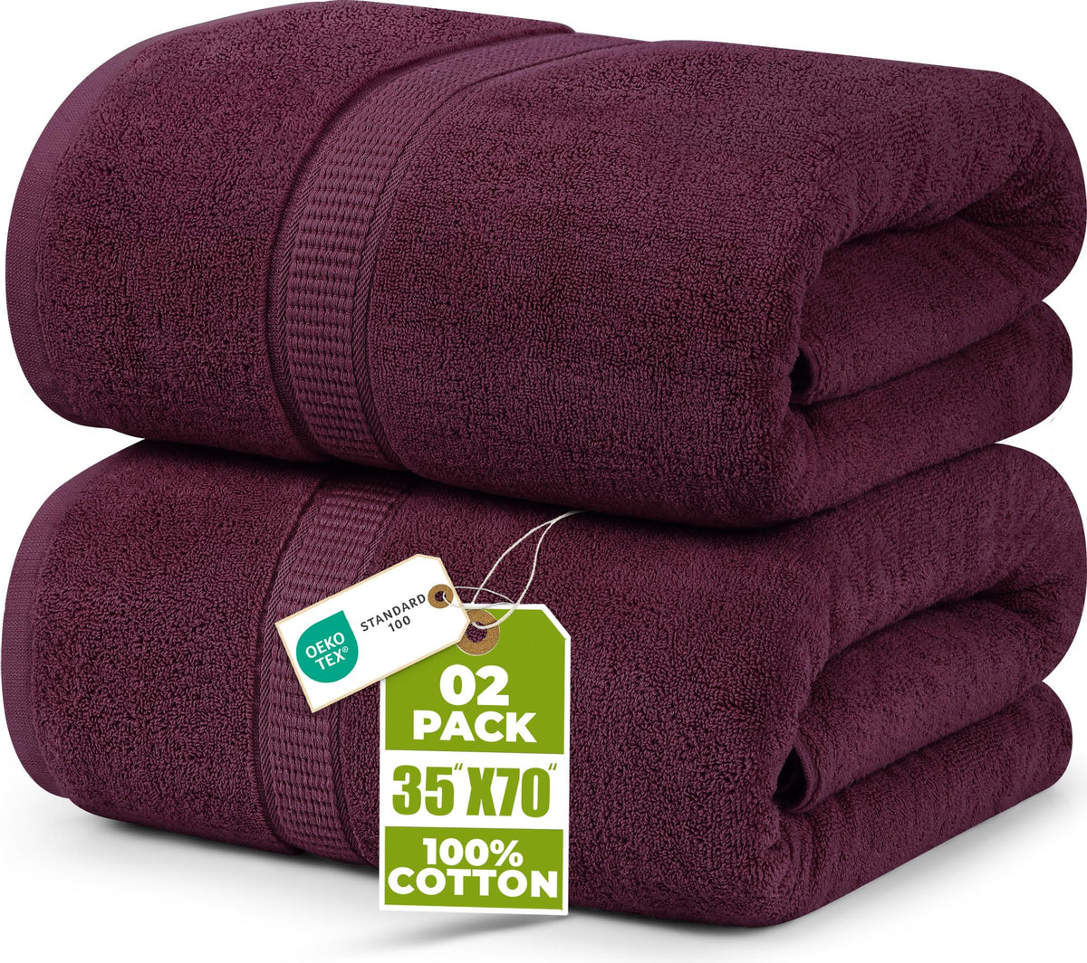 Utopia Towels Jumbo Bath Sheets, 2 Pack, 35x70 in, 600 GSM Cotton, Navy