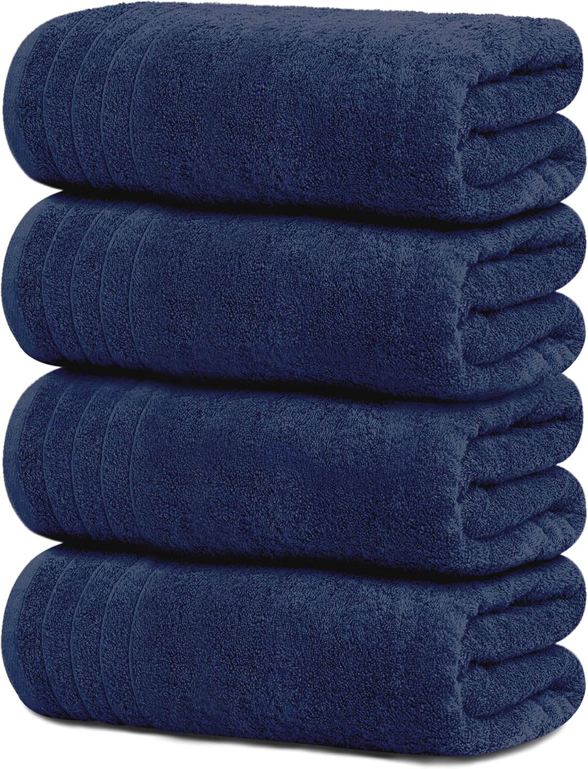 Tens Towels 4 Piece Extra Large Bath Towels 30 x 60 Inches, Navy