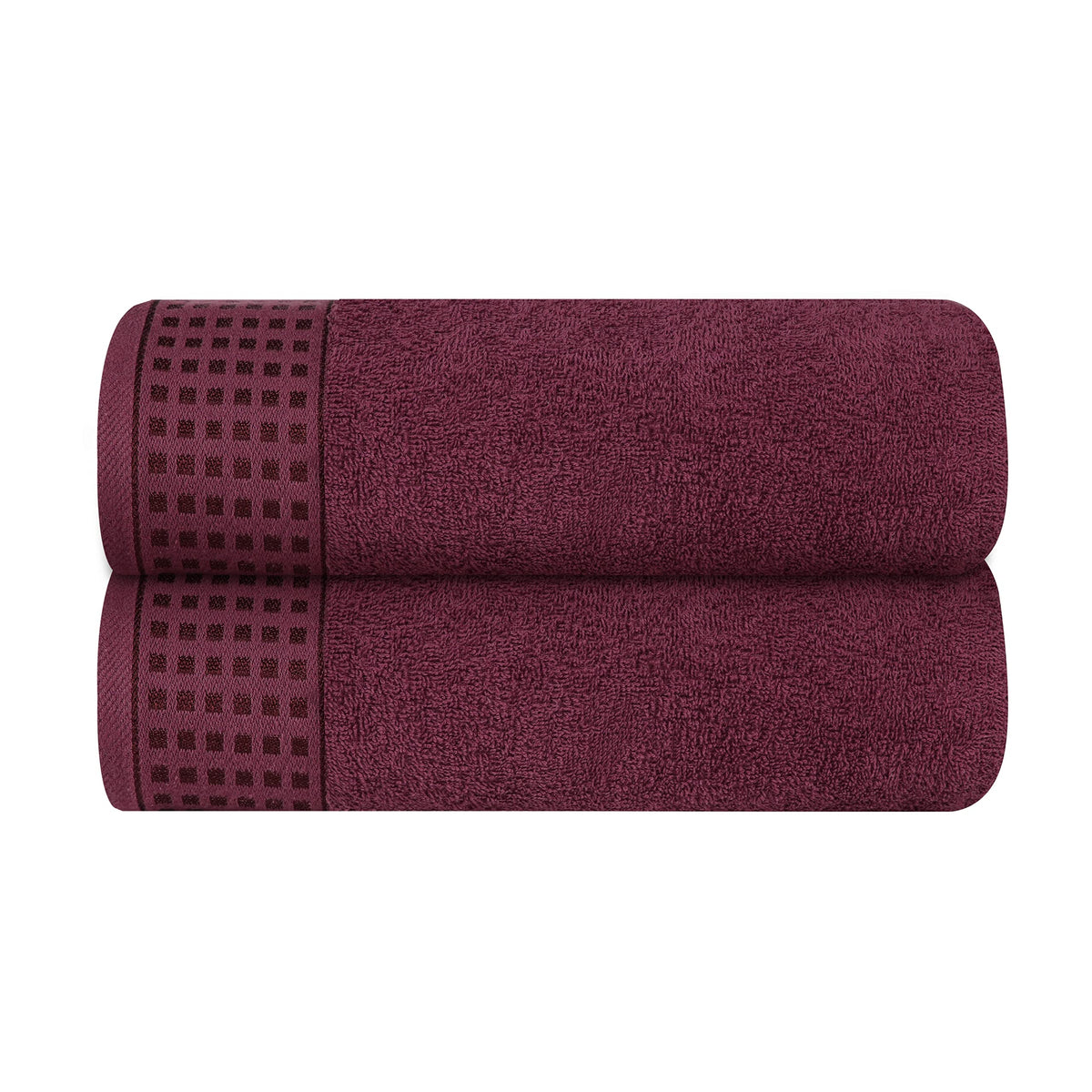 GLAMBURG 100% Cotton 2 Pack Oversized Bath Towel Set 28x55 Inches, Ultra Soft Highly Absorbant Compact Quickdry & Lightweight Large Bath Towels, Ideal for Gym Travel Camp Pool - Purple