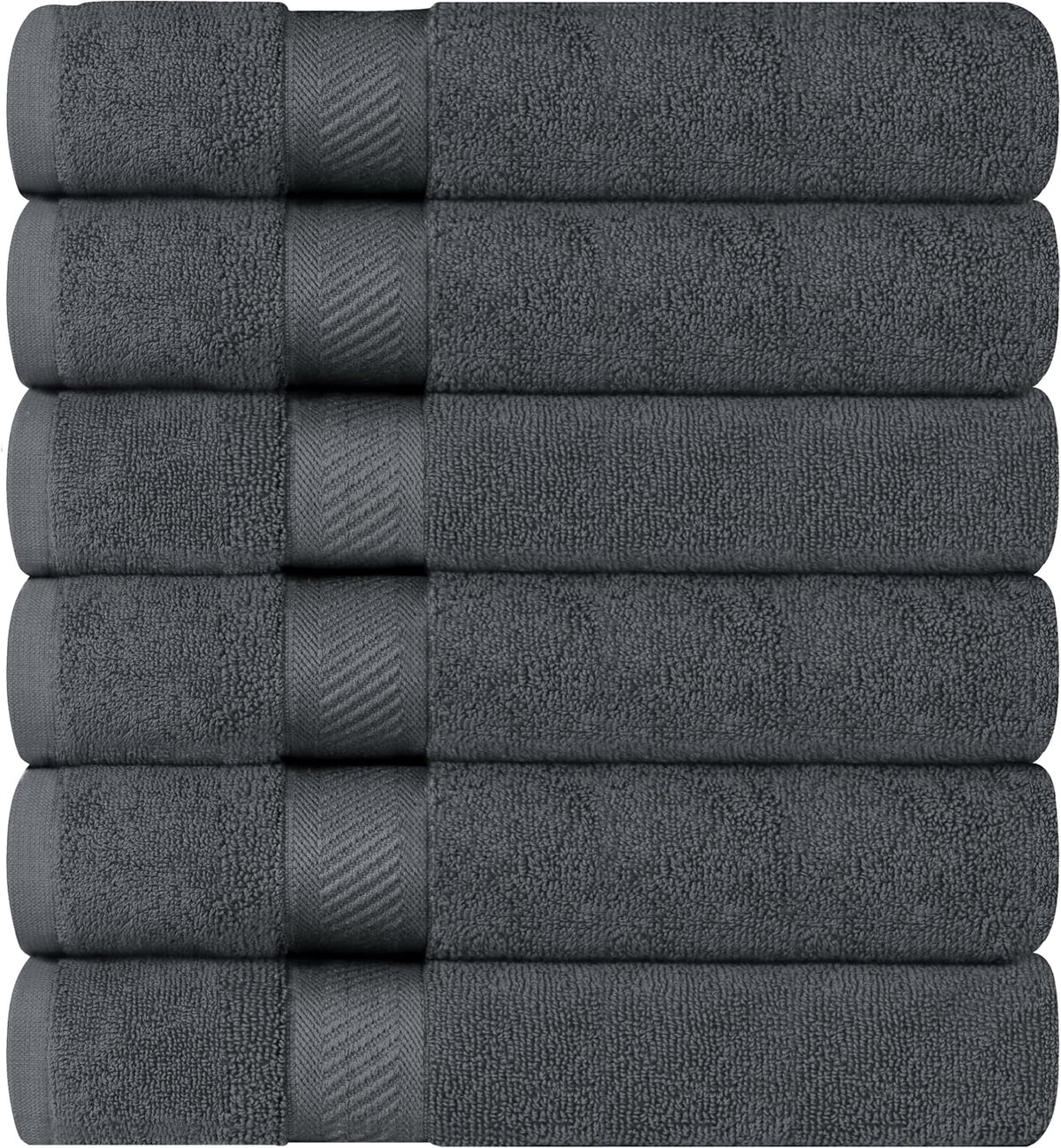 Utopia Towels 6 Pack Medium Bath Towels, 24x48 in, 100% Cotton, Grey