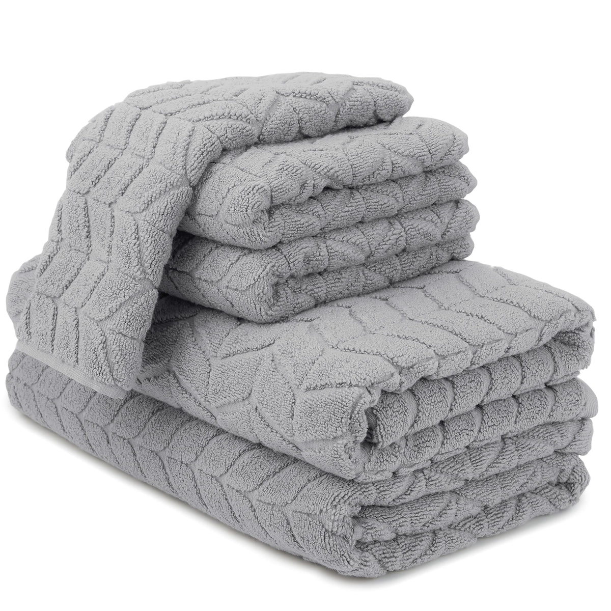 Luxury 100% Cotton Decorative Bath Towel Set, Ultra Soft - Eucalyptus Green
