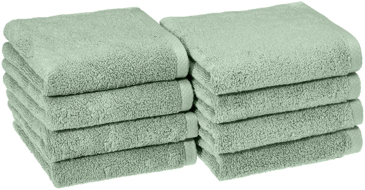 Amazon Basics 2-Piece Quick-Dry Oversize Bath Towel, 100% Cotton, 54" x 30", Lake Blue