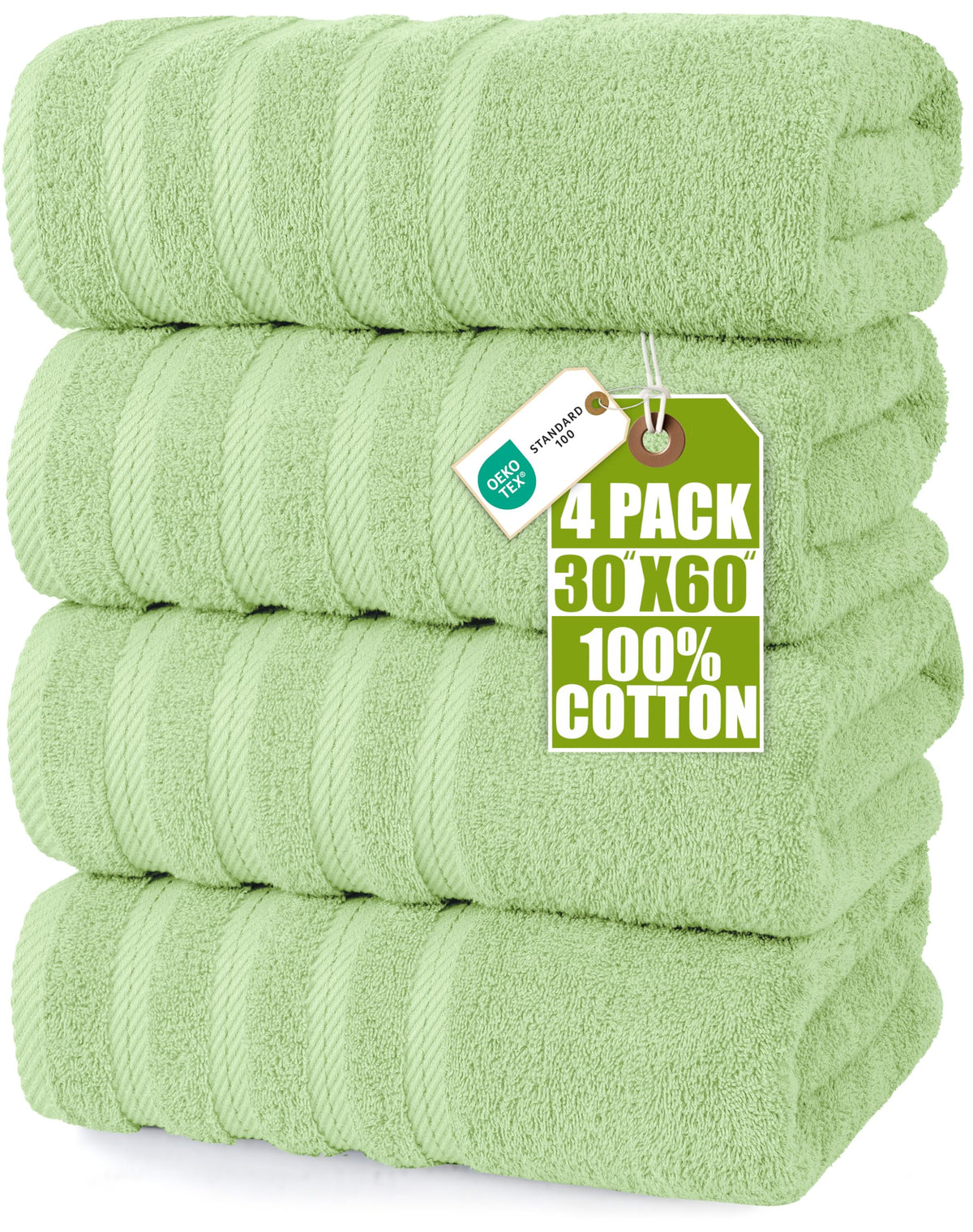 Utopia Towels 4 Pack XL Bath Towels, 30x60 in, Cotton, Grey