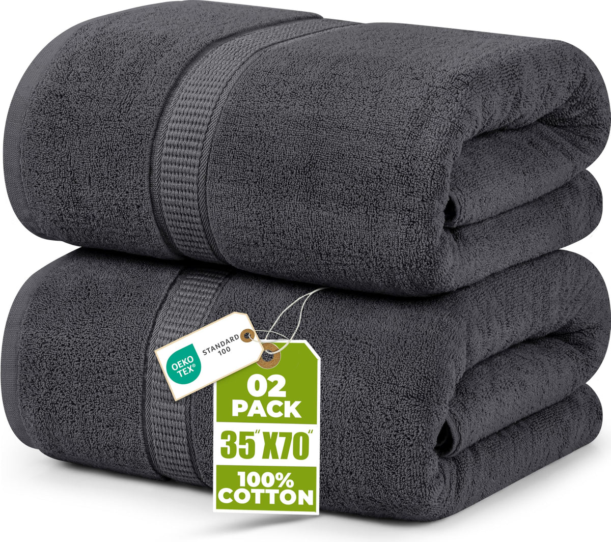 Utopia Towels Jumbo Bath Sheets, 2 Pack, 35x70 in, 600 GSM Cotton, Navy