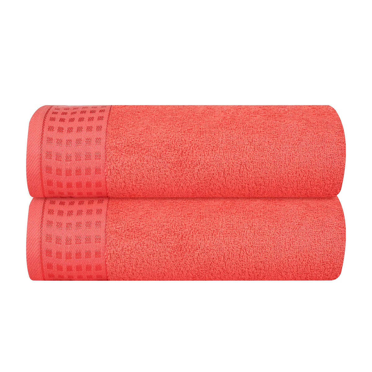 GLAMBURG 100% Cotton 2 Pack Oversized Bath Towel Set 28x55 Inches, Ultra Soft Highly Absorbant Compact Quickdry & Lightweight Large Bath Towels, Ideal for Gym Travel Camp Pool - Purple