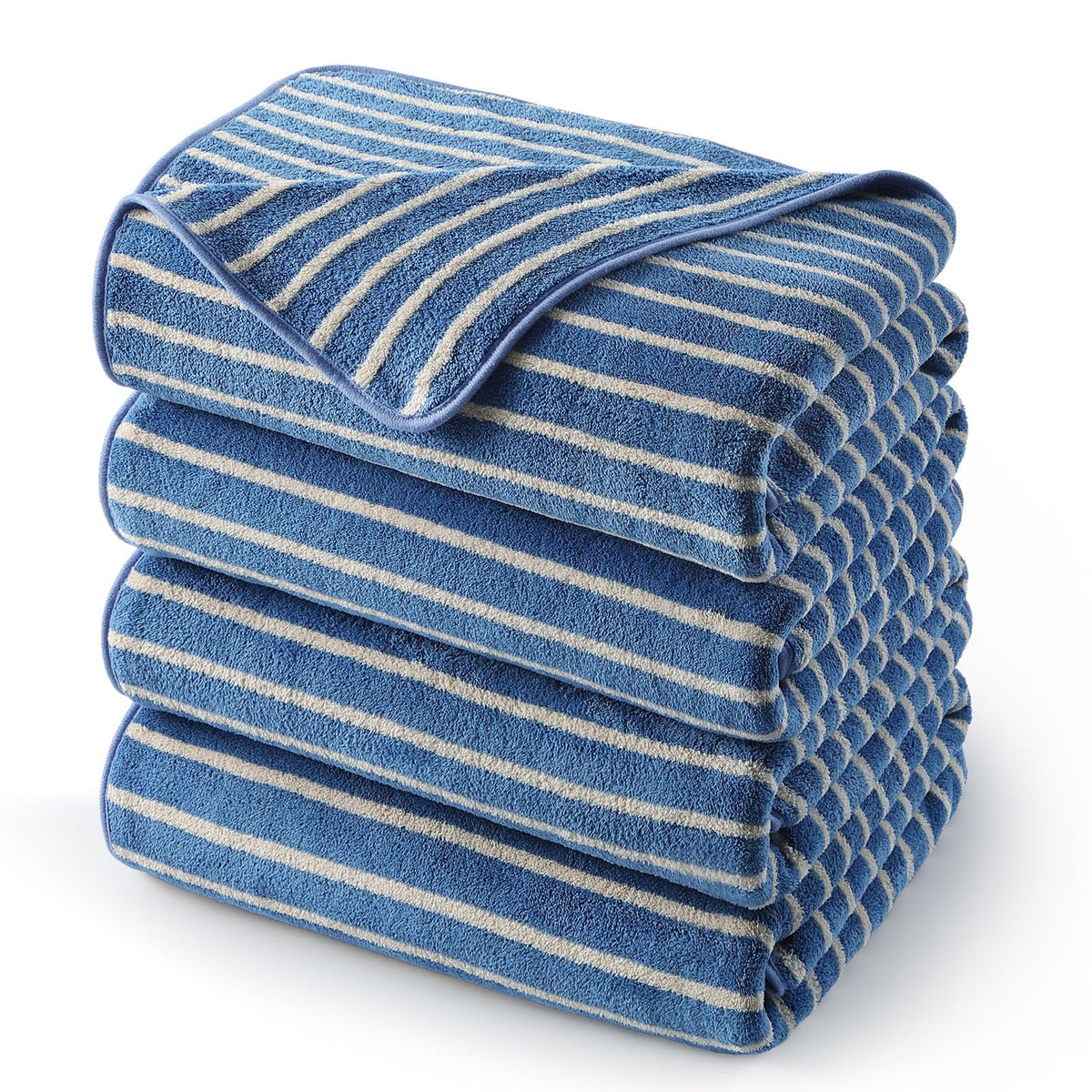 ecolook Striped Microfiber Bathroom Towel Set, Lightweight-Green