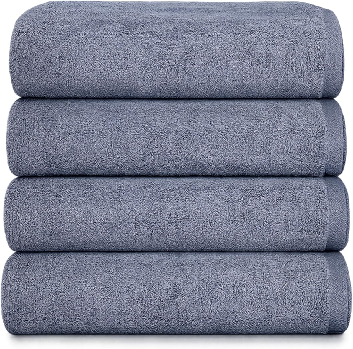 Soleil Fine Goods Luxurious 800 GSM 100% Cotton Bath Towel Set (4-Pack, 27x54) - Heavyweight & Ultra Absorbent, Plush Softness for Bathroom | Hotel & Spa Quality Luxury Towels- Blue Grey