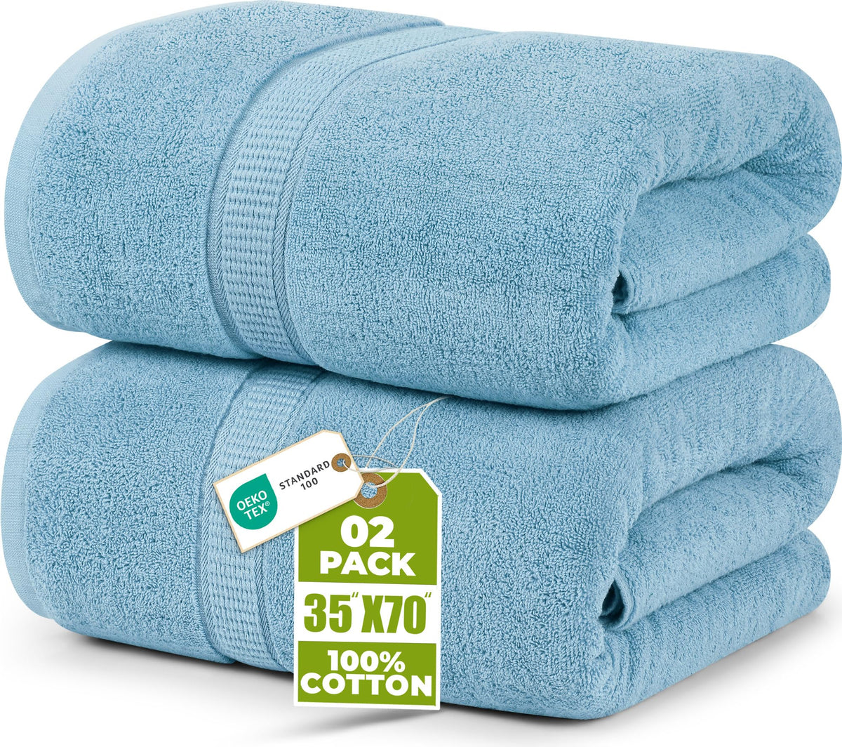 Utopia Towels Jumbo Bath Sheets, 2 Pack, 35x70 in, 600 GSM Cotton, Navy
