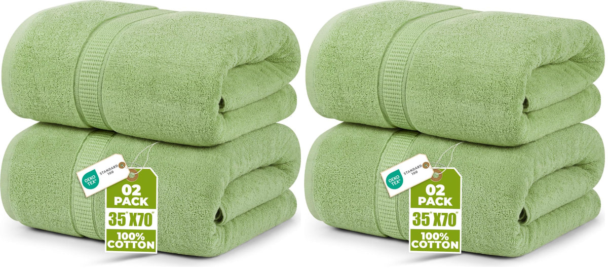 Utopia Towels Jumbo Bath Sheets, 2 Pack, 35x70 in, 600 GSM Cotton, Grey