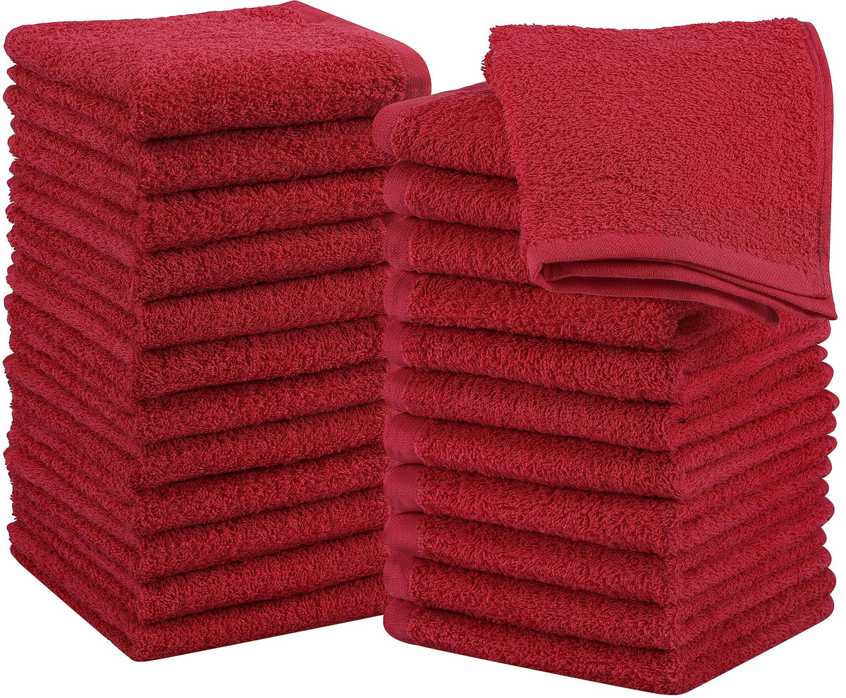Utopia Towels 24 Pack Washcloths, 12x12 in, 100% Cotton, Grey